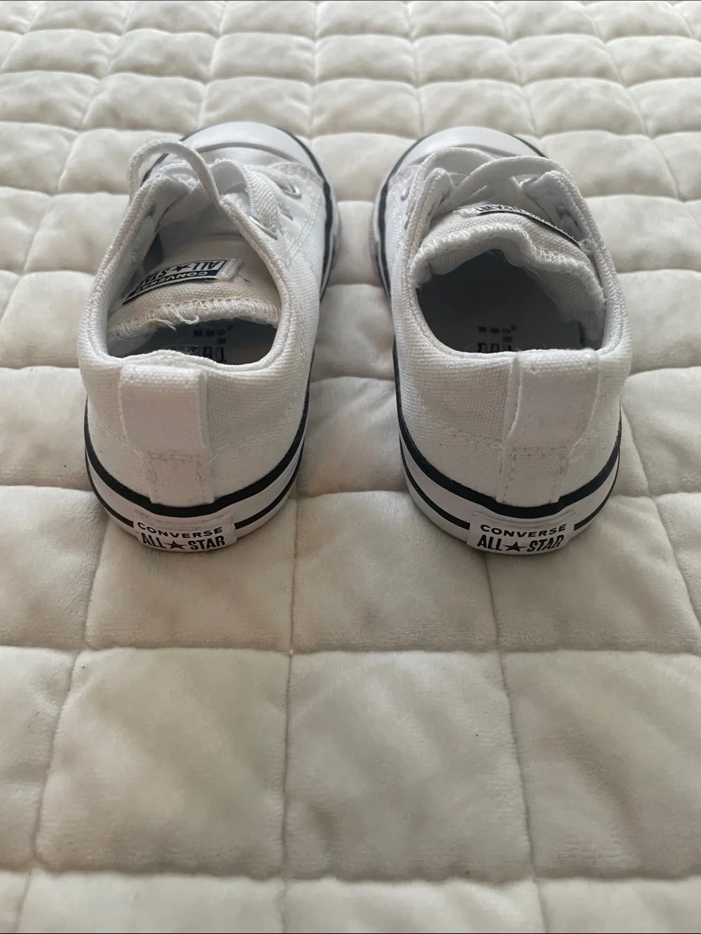 Converse Kids White Low-Top Canvas Sneakers with Black Trim